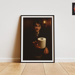 Funny Bathroom Wall Art - Wizard - Bathroom Wall Art - Instant Download - Magical Boy - Wizard School Humor Print - toilet humor Potter image 2
