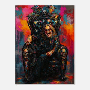 Rock Legend Canvas Print - Prince of Darkness, Iconic music Wall Art, Music Decor, Gift for Classic Metal Fans & Collectors