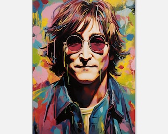 John Lennon Canvas Print - Iconic Wall Art, Music Decor, Vintage Style Home Decoration, Gift for Beatles Fans & Collectors