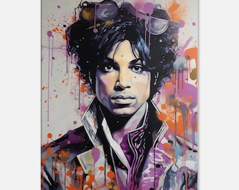 Prins canvasafdruk | Vintage muurkunst, iconisch decor en woonesthetiek, perfect cadeau voor prinsen- en kunstliefhebbers