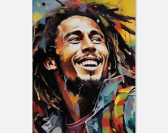 Bob Canvas Art - Vibrant Wall Decor, Music Legend Print, Retro Home Decor & Gift for Fans, Jamaica Inspired Artwork - Retro Reggae