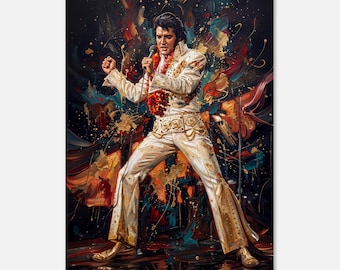 Elvis Canvas Print - Rock and Roll Legend Wall Art, Iconic Music Decor, Vintage Music Gift, Gift for Elvis Fans and Collectors