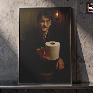 Funny Bathroom Wall Art - Wizard - Bathroom Wall Art - Instant Download - Magical Boy - Wizard School Humor Print - toilet humor Potter image 5