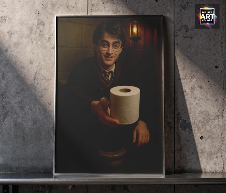 Funny Bathroom Wall Art - Wizard - Bathroom Wall Art - Instant Download - Magical Boy - Wizard School Humor Print - toilet humor Potter image 5