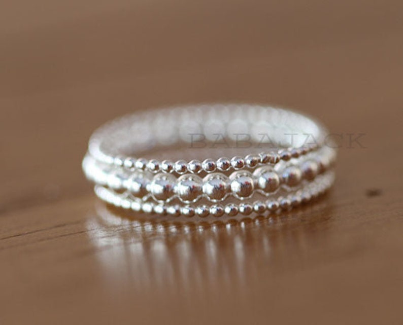 Silver Stackable Rings Set of 3 Simple Sterling Silver Ring - Etsy