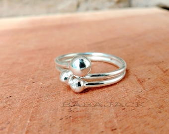 Kugelring, 925 Sterling Silber Ringe für Frauen, moderner Statement-Kugelring, Sterling Silber-Kugelring, moderne geometrische Blasenring Geschenke