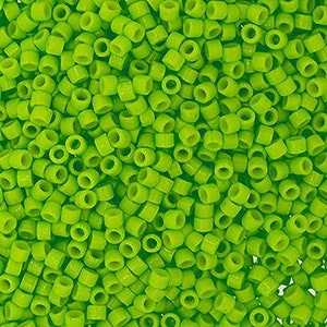Delica, Opaque Green Neon Tint Duracoat, DB 2121, Miyuki 11/0, Tuber ca 22 g eller 5,2 g, Glas, Överkomliga priser, Neon Collection, Kvalitet