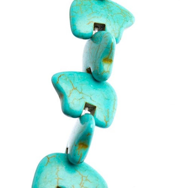 Ours Polaire en Turquoise Naturelle, 13 mm par 17 mm, 9 Ours, Naturelles, Pierre Semi-Précieuse, Turquoise Stabilisée, Ours, Nature, Animal