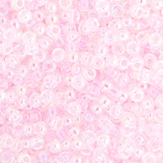 11-265, Miyuki 22g Light Pink Lined Crystal AB 11-265, Miyuki 22g Light Pink Lined Crystal AB