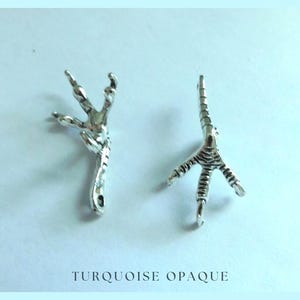 3  Claw Charms, Antique Silver, For Jewelry Making, Detailed and Realistic Charms