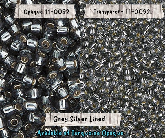 11-21, Miyuki 22g Silver Lined Grey 11-21, Miyuki 22g Silver Lined Grey