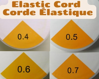 Kralenelastiek, transparant, kristalachtig nylon, 0,4 mm, 0,5 mm, 0,6 mm en 0,7 mm, rond elastisch draad