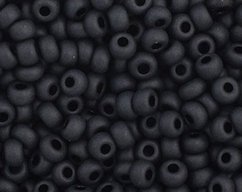 Mattschwarze, opake Perlen, tschechische Größe 11/0, Preciosa, 34943, Rocailles, 22-g-Röhrchen oder 50-g-Beutel (ca.), wunderschöne Farbauswahl, runde Perlen