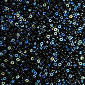 Perline Miyuki 11/0, Nero AB, 11-4555, Colore molto raro, Disponibili all'ingrosso, Prezzi accessibili