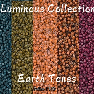 5 Fläschchen Miyuki Delica 11/0, Luminous Natural Shades Collection, Db 2054, Db 2046, Db 2042, Db 2044 und Db 2050, ca. 22 g oder 5,2 g