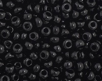 Opake schwarze Rocailles, tschechische Größe 11/0, Preciosa, 34904, 22-g-Röhrchen oder 50-g-/125-g-Beutel (ca.), wunderschöne Farbauswahl, schwarze Perle