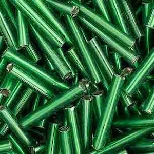 グリーンシルバーハート、#5、12mm x 2mmのラッパ、ガラス、約10g、20g、50gまたは125g、サプライヤーから直接、リーズナブルな価格