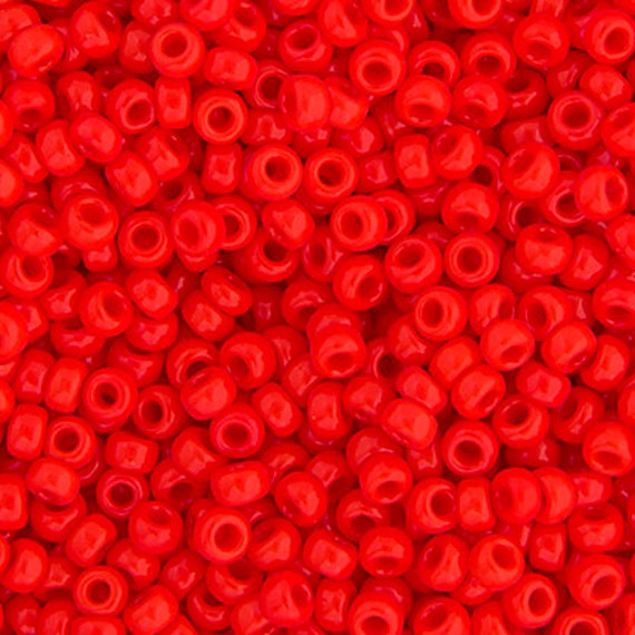 8-407FR, Miyuki 22g Matte Opaque Vermillion Red AB 8-407FR, Miyuki 22g Matte Opaque Vermillion Red AB