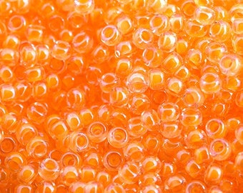 Miyuki 11/0, 11-4298, Koraliki nasienne, Neonowo-pomarańczowe kremowe lody na patyku, ok. 22 g, 5,2 g lub 3,5 g, Koraliki szklane, Świetne ceny