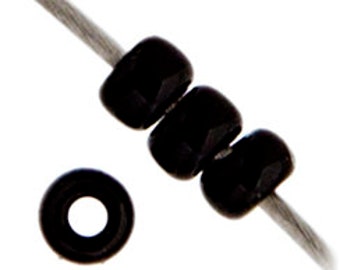 Miyuki 15/0, undurchsichtiges Schwarz, 15-0401, Rocailles, ca. 22 g, 5,2 g oder 3,5 g, Glasperlen, vernünftige Preise, runde Perlen