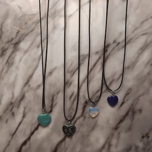 Gemstone Heart pendant necklaces