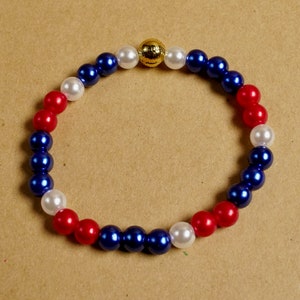 Baseball | Gold or Silver Kid&#39;s Beaded Bracelet