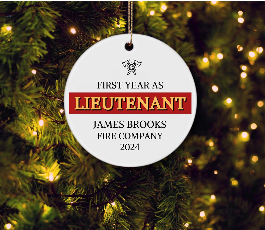 First Year as Lieutenant Ornament, Personalized Firefighter Ornament ...