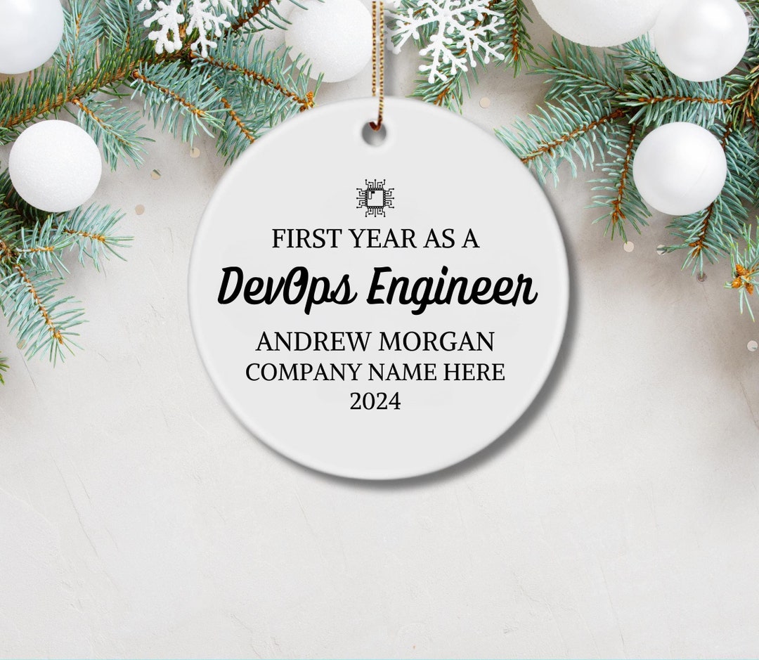 First Year as A Devops Engineer Ornament, Personalized Information ...