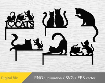 Cat Door Corners svg bundle, home decoration svg, door corner laser cut, cricut file
