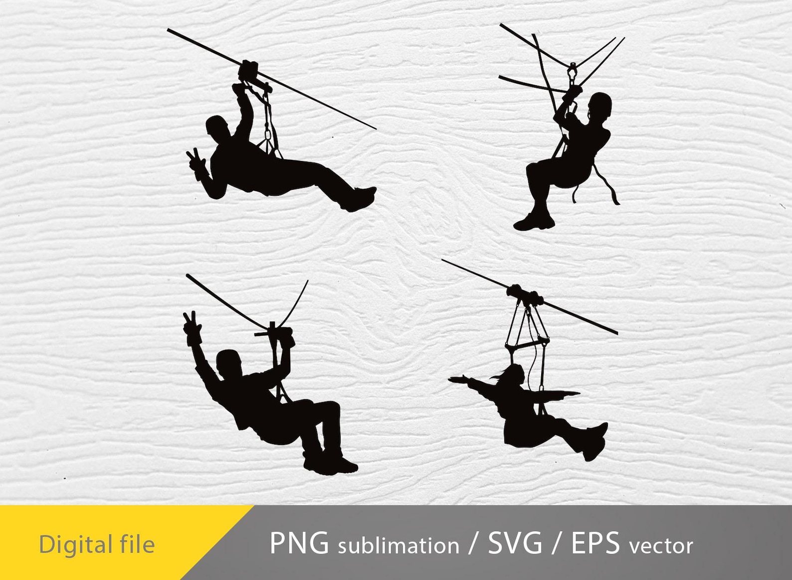 Zip Rider Svg Ziplane Svg Bundle, Zip Lane Png, Ziplining Extreme Svg, Thrilling Svg ...
