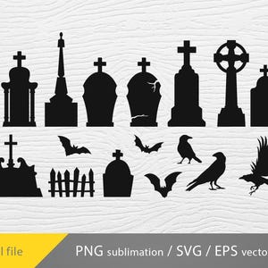 Halloween Tombstone bundle SVG, Tombstone SVG File,graveyard svg, Headstones SVG File Cutting Vector Clip Art, Tombstone Silhouette Svg png