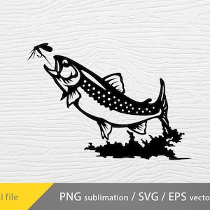 trout fishing svg, fly fishing svg, trout fishing png sublimation, fishing scene svg, fisherman vector