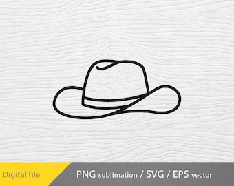Sombrero de vaquero SVG, Vaquero svg, Sombrero de vaquero PNG, Sombrero occidental svg, Sombrero de vaquera svg dxf png, Archivos Cricut, Silueta de sombrero de vaquero