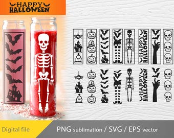 Dollar Tree Halloween Candles SVG Bundle, Halloween decor, Halloween Candle, Halloween Tree Candle, pumpkin Candle, Halloween Gift, Cricut