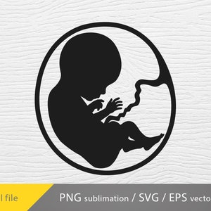Fetus svg, Fetus Silhouette svg, Baby Silhouette svg, cricut file