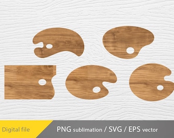 Malpalette SVG-Künstlerpalette Schnittdatei, Glowforge svg, Maltafel, Palette Silhouette svg, Dateien für Holz Laserschneiden