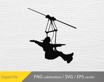 Zip Rider Svg Ziplane Svg, Zip Lane Png, Ziplining Extreme Svg, Thrilling Svg, Cricut ...