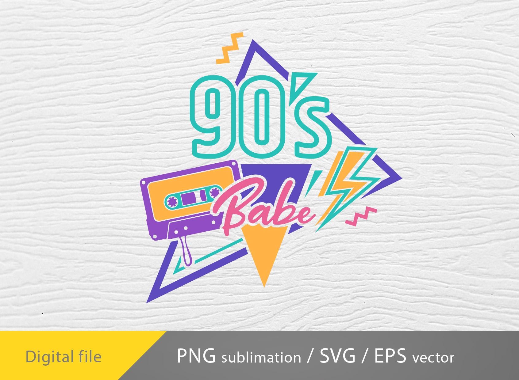 90's Babe SVG, 90's Vibe SVG, Retro Design SVG, I Love the 90's ...