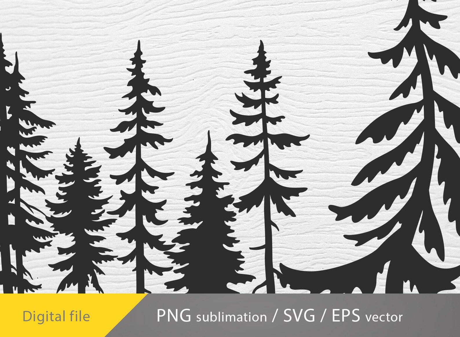 Evergreen File Evergreen Tree Vector Bundle, Spruce Pine Silhouette (digital File) - Etsy