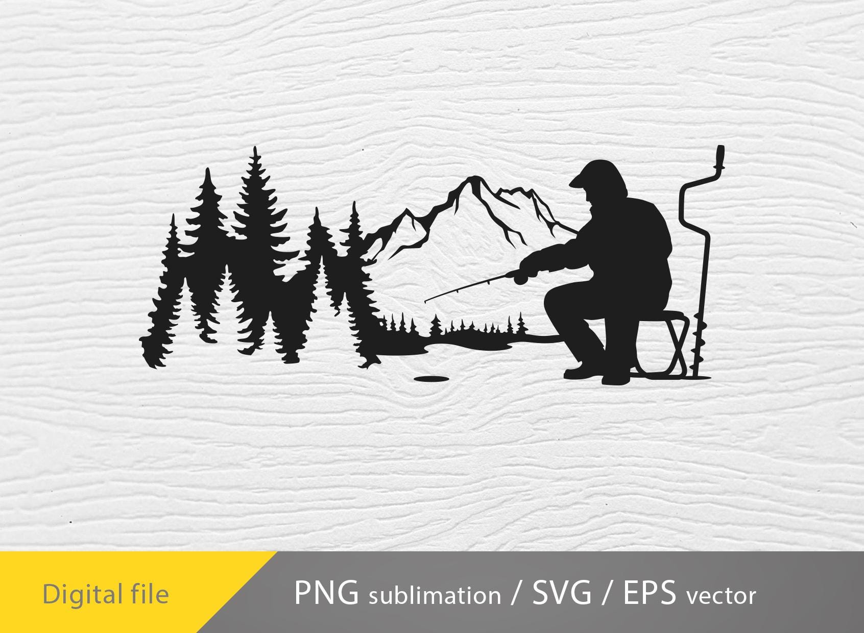 Ice Fishing Clipart - Etsy