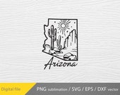 state of Arizona svg, Arizona png sublimation, cricut file, Arizona eps dxf vector