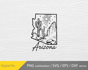 state of Arizona svg, Arizona png sublimation, cricut file, Arizona eps dxf vector