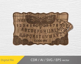 Ouija Board Svg Laser cut, Ouija Svg, Ouija Board Engrave, Ouija Board Stencil, Tarot Board, Laser Cut File, Instant Download