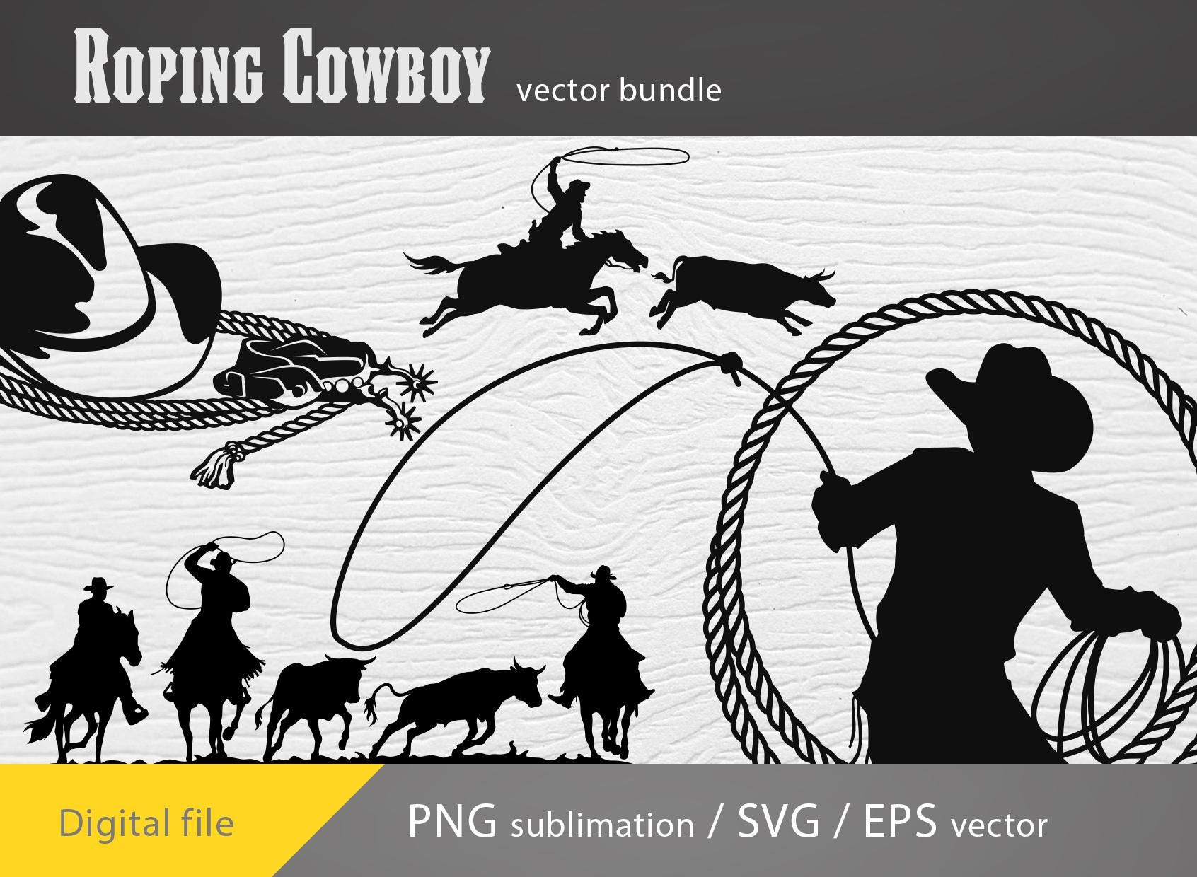Roping Cowboy Svg, Roping Team Rodeo Svg, Cowboy Life Svg, Cricut File ...
