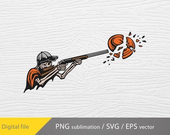 Skeleton Design Svg, Pull Svg, Trap Shooting Svg, Clay Shooting