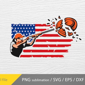 Trap Shooting svg, Trapshooting american flag, girl design svg, Pull svg, patriotic design, Clay SVG, Skeet Shooting svg, cricut svg