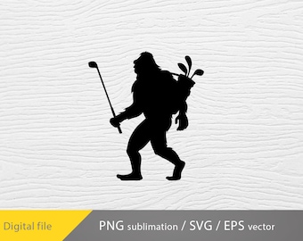 Bigfoot SVG, Golfing PNG, Funny Golfer Bigfoot PNG, Bigfoot cricut, Golf Yeti svg