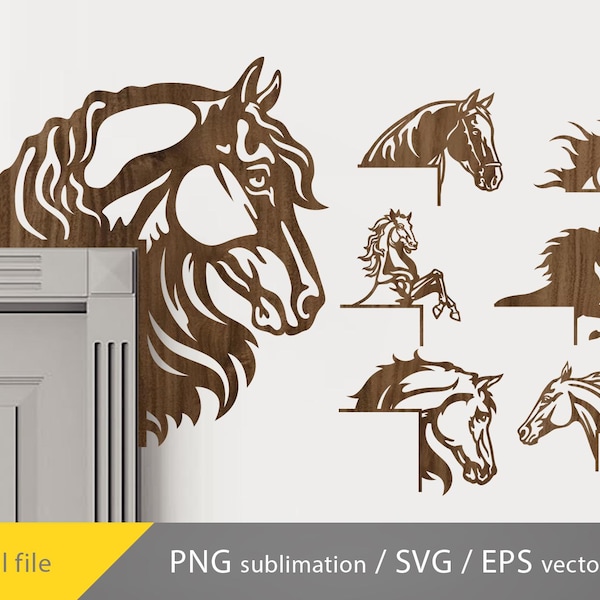 Horse Door Corners svg bundle, home decoration svg, door corner laser cut, cricut file
