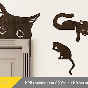 Katzen Tür Ecken svg bündel, Hauptdekoration svg, Türecke Laserschnitt, Cricut-Datei