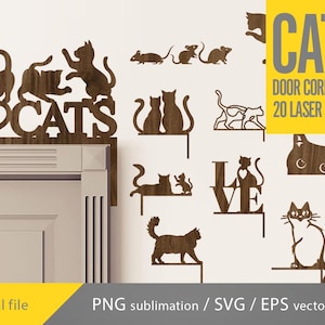 Katzen Türecken svgbundle, Hausdekoration svg, Türecke Laserschnitt, Cricut-Datei, Katzenliebhaber Design